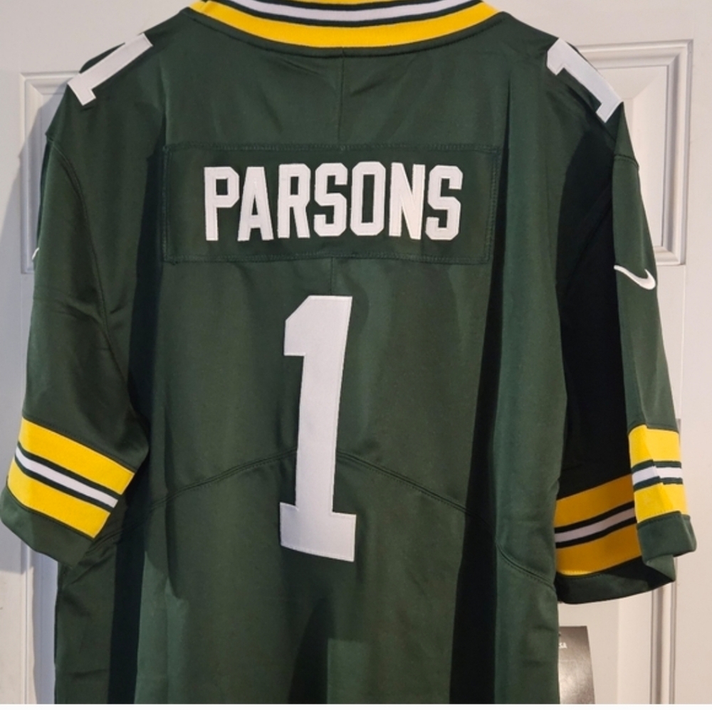 Green Bay Packers Nike Green and Yellow Parsons #1 Football Jersey